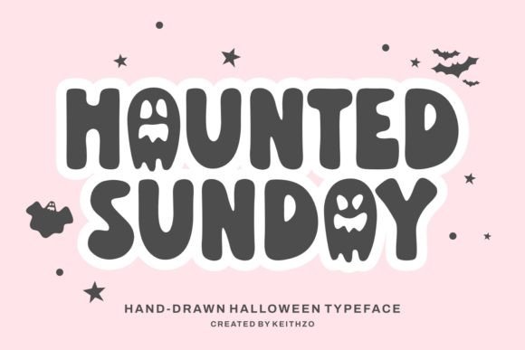 Haunted Sunday Font: Blending Playful Cuteness with Eerie Allure for Creative Projects