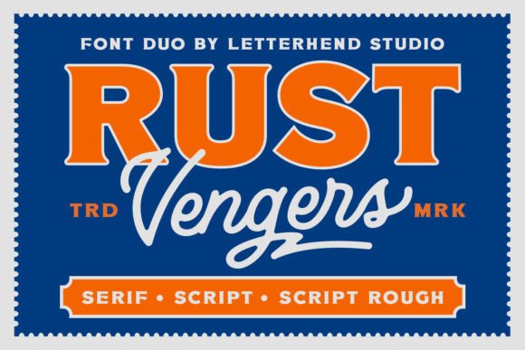 Rust Vengers: A Dynamic Font Duo for Bold Branding