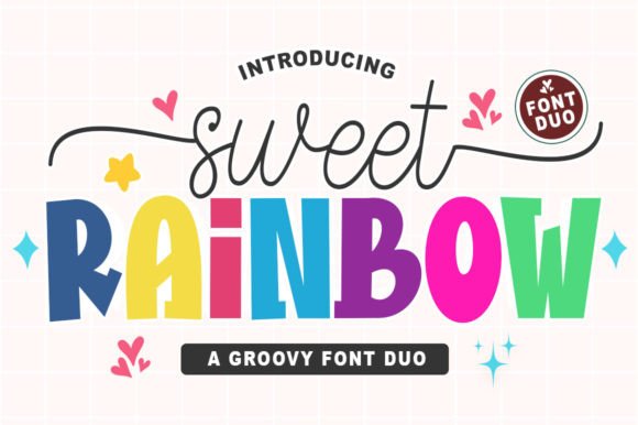 Sweet Rainbow Duo: Elegant Handwritten Charm